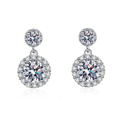 Moissanite Earrings - 1 Carat + 1 Carat
