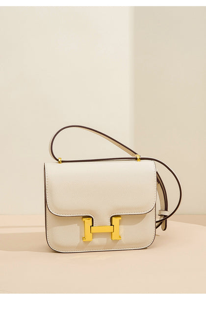 Small H Flap Shoulder Bag - White