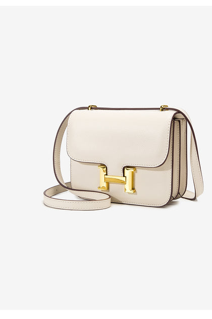 Small H Flap Shoulder Bag - White