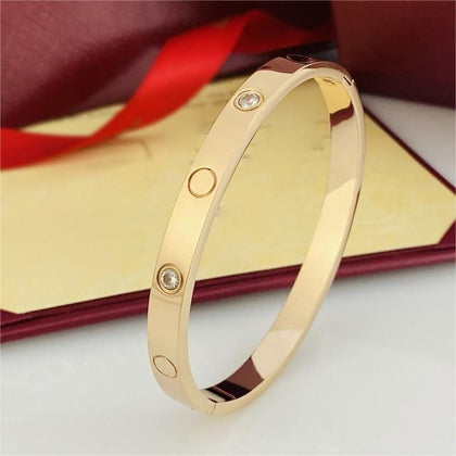 Love Bangle With Crystals - ClipOn - Rose Gold