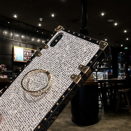 iPhone Case With Ring - Shiny Silver