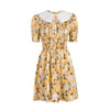 Printed Satin Dress - Yellow