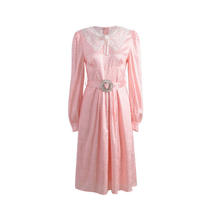 Printed Pink Satin Dress