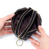 Leather Zipper Coin Bag