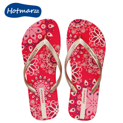 Red Flower Thongs