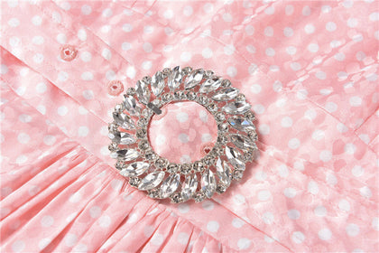 Printed Pink Satin Dress