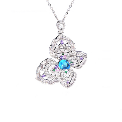 Butterfly Necklace With Cubic Zirconia