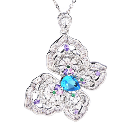 Butterfly Necklace With Cubic Zirconia