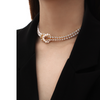 Double Pearls & Crystals Necklace