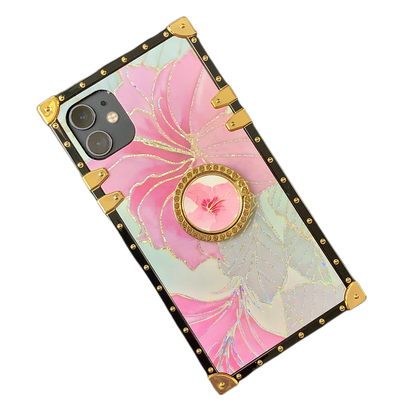 iPhone Case With Ring - Pink Flower