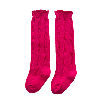 Tube Ruffled Knee Stocking - Pink