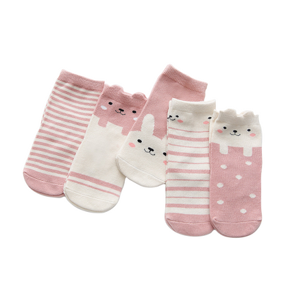 Pink Rabbit Socks Set 5PK