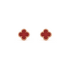 Mini Clover Ear Stud, Red