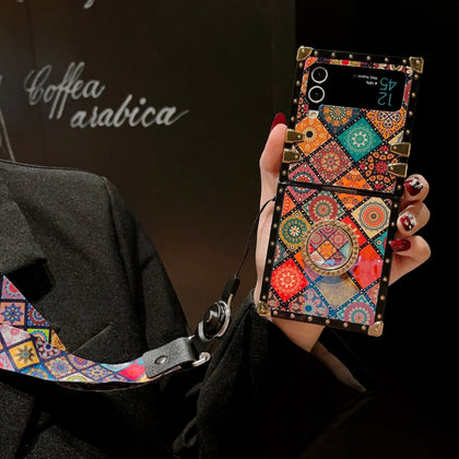 Samsung Galaxy Z Flip4 Case With Ring & Strap - Mandala