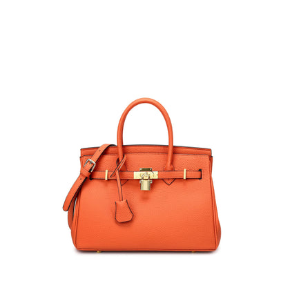 30cm Top Handle Flap Bag - Orange