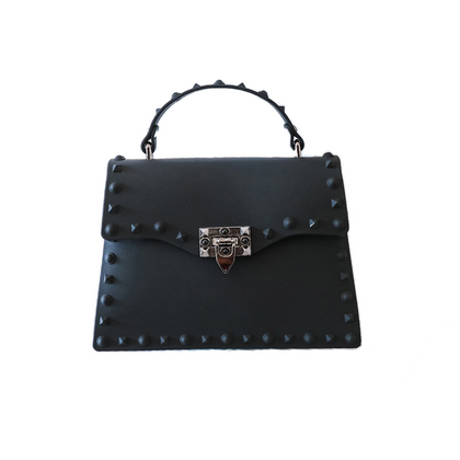 EMPREINTE D'AMOUR Black Studs Top Handle Bag