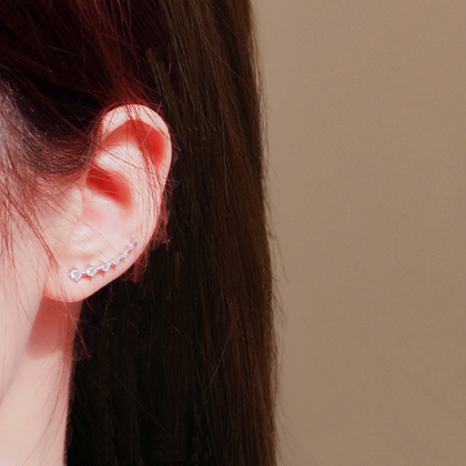 Seven Stars Earring With Cubic Zirconia - Silver