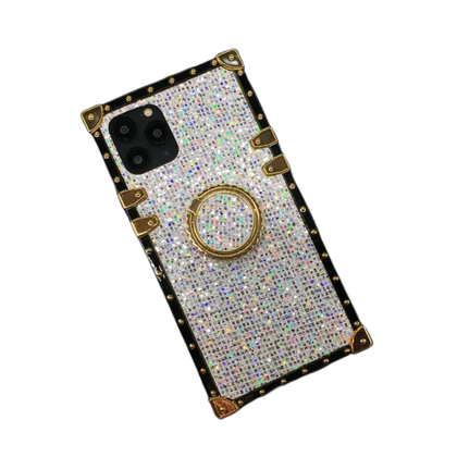 iPhone Case With Ring - Shiny Silver